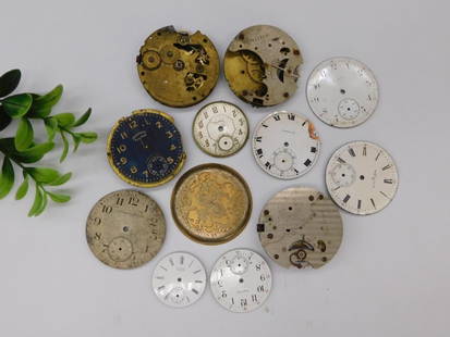 Vintage Watch Faces and Movements Lot Watchmakers Watchmaking Tools Vintage Antique: JOIN US NEXT WEEK FOR OVER 1000 LOTS OF WATCHMAKING TOOLS! Lot of assorted vintage watch faces, movements, and parts. | - Includes a mix of materials such as metal and enamel. | - Features various