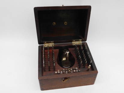 Vintage K&D New Style Special Watchmakers? Staking Tool Set Watchmaking Tools Vintage Antique: JOIN US NEXT WEEK FOR OVER 1000 LOTS OF WATCHMAKING TOOLS! Vintage watchmakers' staking tool set by K&D "New Style Special". | - Includes a variety of staking punches and accessories housed in a woode