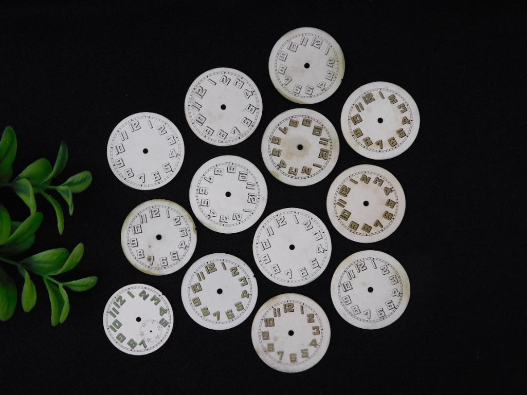 Vintage Watch Faces Lot of 13 with Numbered Design WATCHMAKER WATCHMAKING TOOLS (1 of 3)