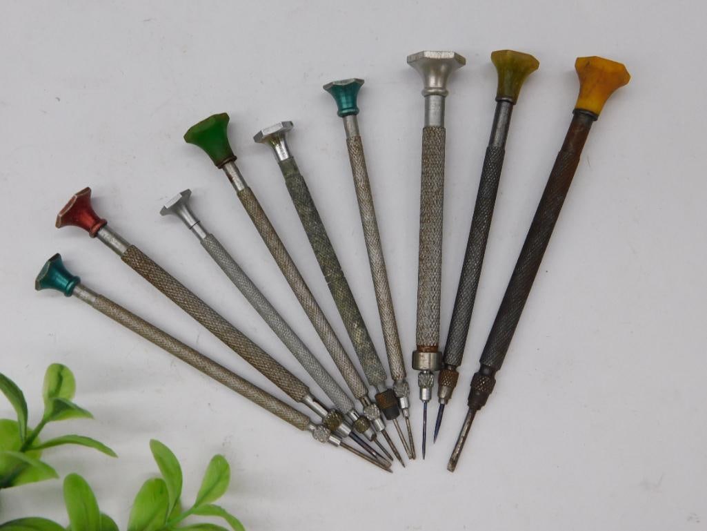 Vintage Precision Screwdrivers with Color Caps WATCHMAKER WATCHMAKING TOOLS (1 of 3)