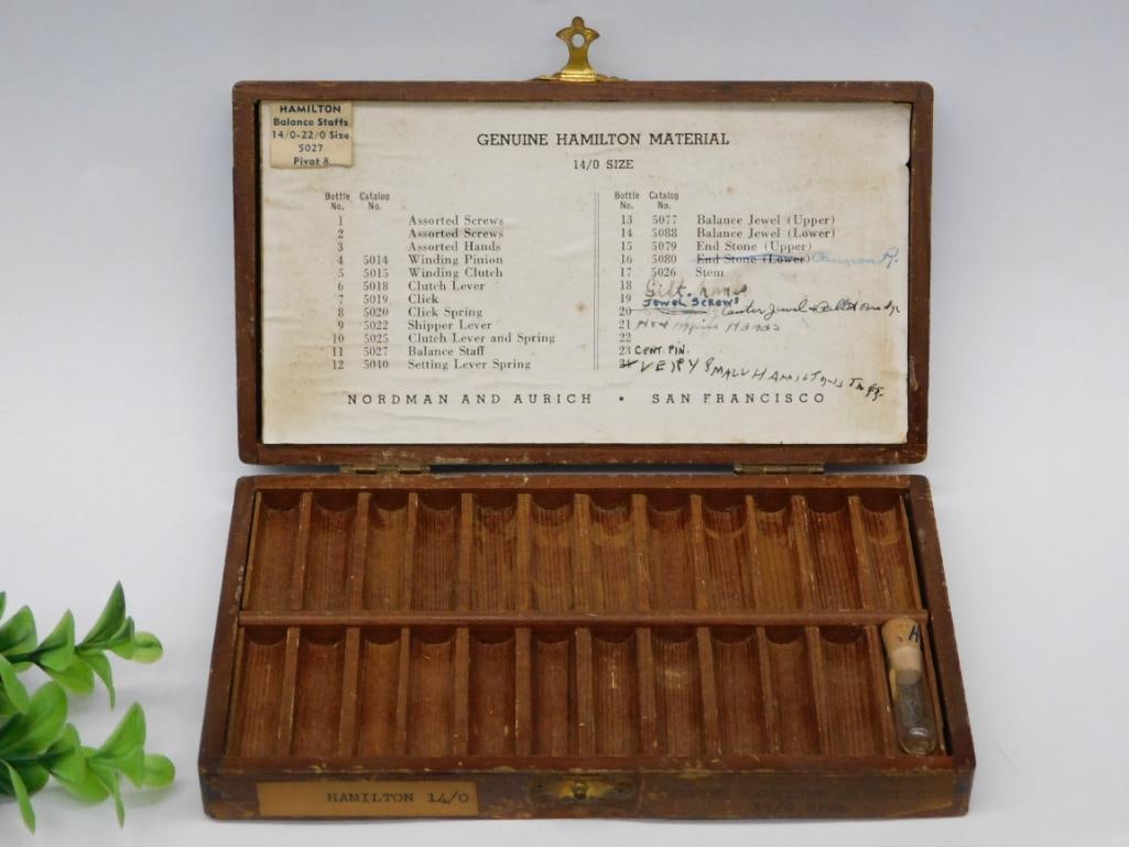 Vintage Hamilton Watch Parts Storage Box, 14/0 Size WATCHMAKER WATCHMAKING TOOLS (1 of 6)