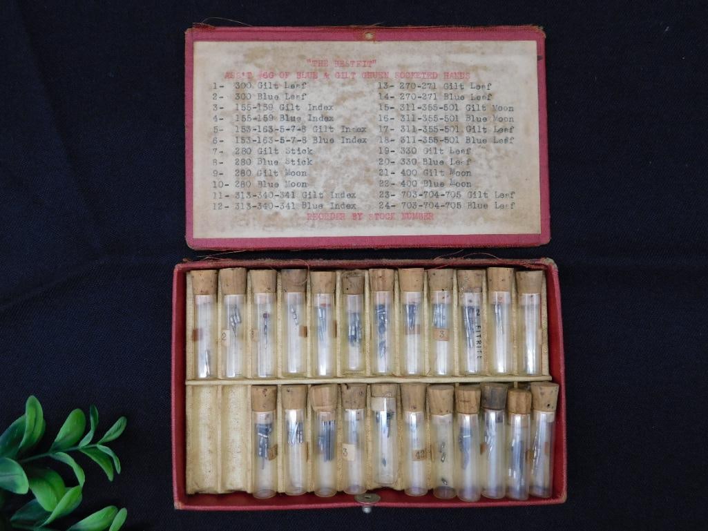 Vintage Set of Socketed Hands in Red Case WATCHMAKER WATCHMAKING TOOLS (1 of 4)