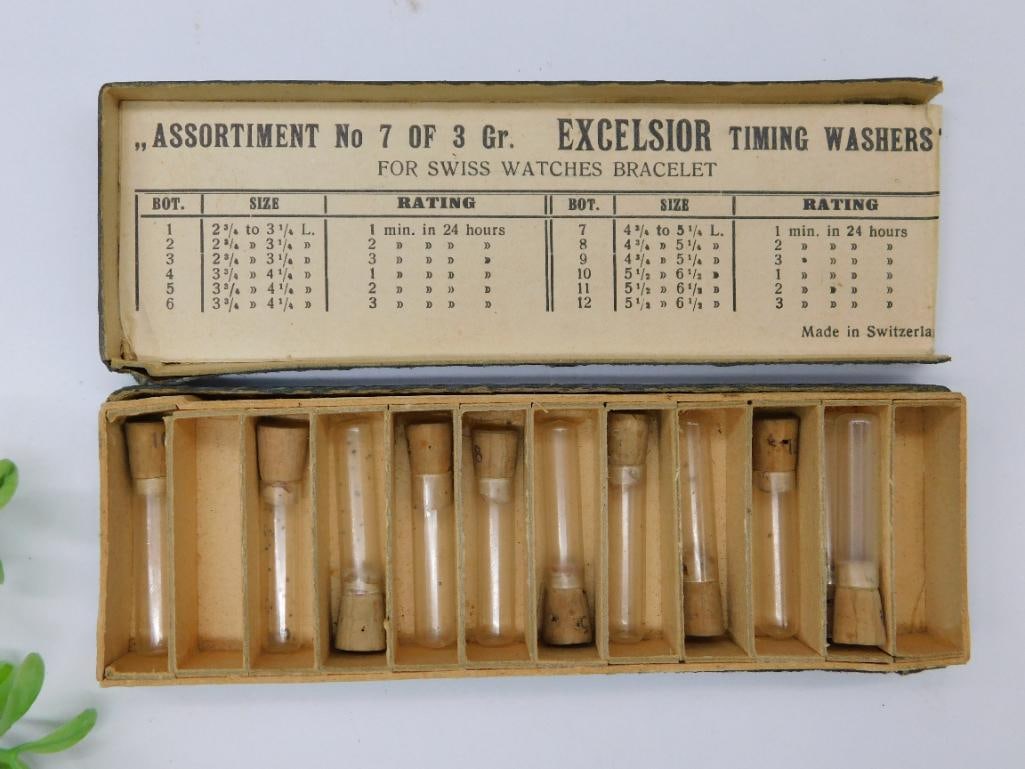 Excelsior Timing Washers for Swiss Watches, Assortment No. 7 WATCHMAKER WATCHMAKING TOOLS (1 of 3)