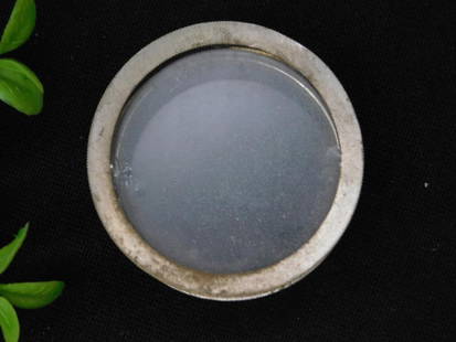 Antique American Waltham Magnifier with Metal Frame WATCHMAKER WATCHMAKING TOOLS: - Antique magnifier produced by American Waltham. | - Features a metal frame with embossed branding and patent details on the side. | - Circular design, with a domed glass lens for magnification. | -