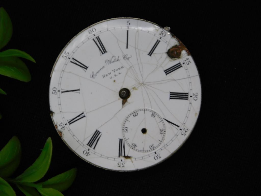 Antique Corona Watch Co Watch Movement and Dial WATCHMAKER WATCHMAKING TOOLS (1 of 2)