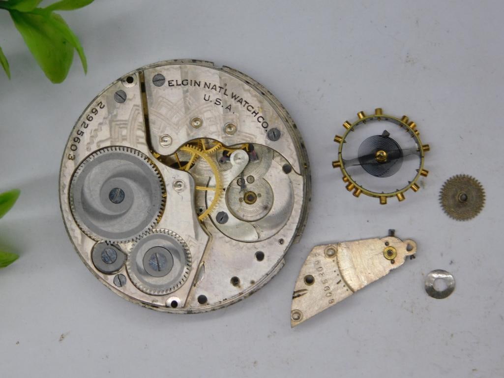 Vintage Elgin National Watch Co. Pocket Watch Movement WATCHMAKER WATCHMAKING TOOLS (1 of 2)