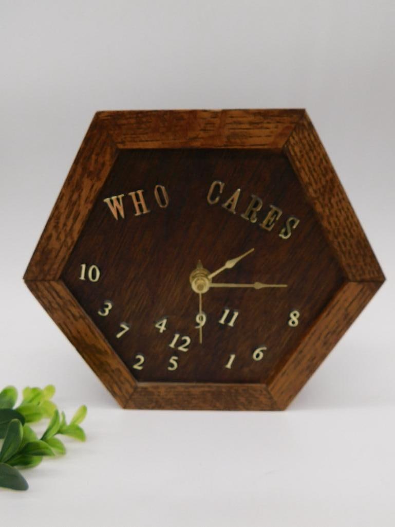 Hexagonal Wooden Wall Clock with Contemporary Design WATCHMAKER WATCHMAKING TOOLS (1 of 2)