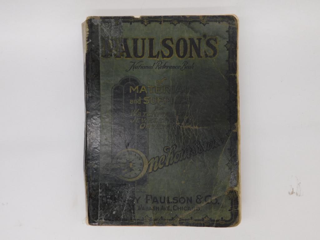 1920s Paulson Watch Material Catalog by Harry Paulson: - Original Harry Paulson & Co. catalog specializing in watch materials and supplies. | - Published in the 1920s, Chicago-based Wabash Ave. origin. | - Features detailed illustrations, product descript