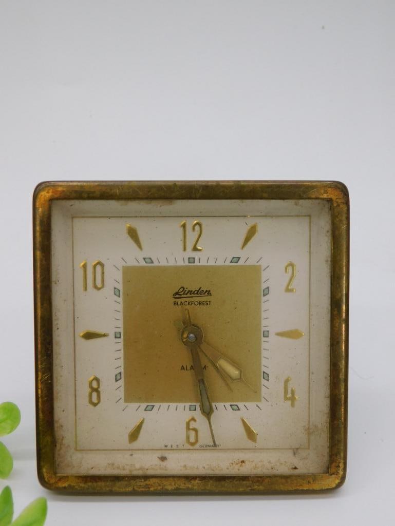 Linden Black Forest Alarm Clock in Brass Case (1 of 5)