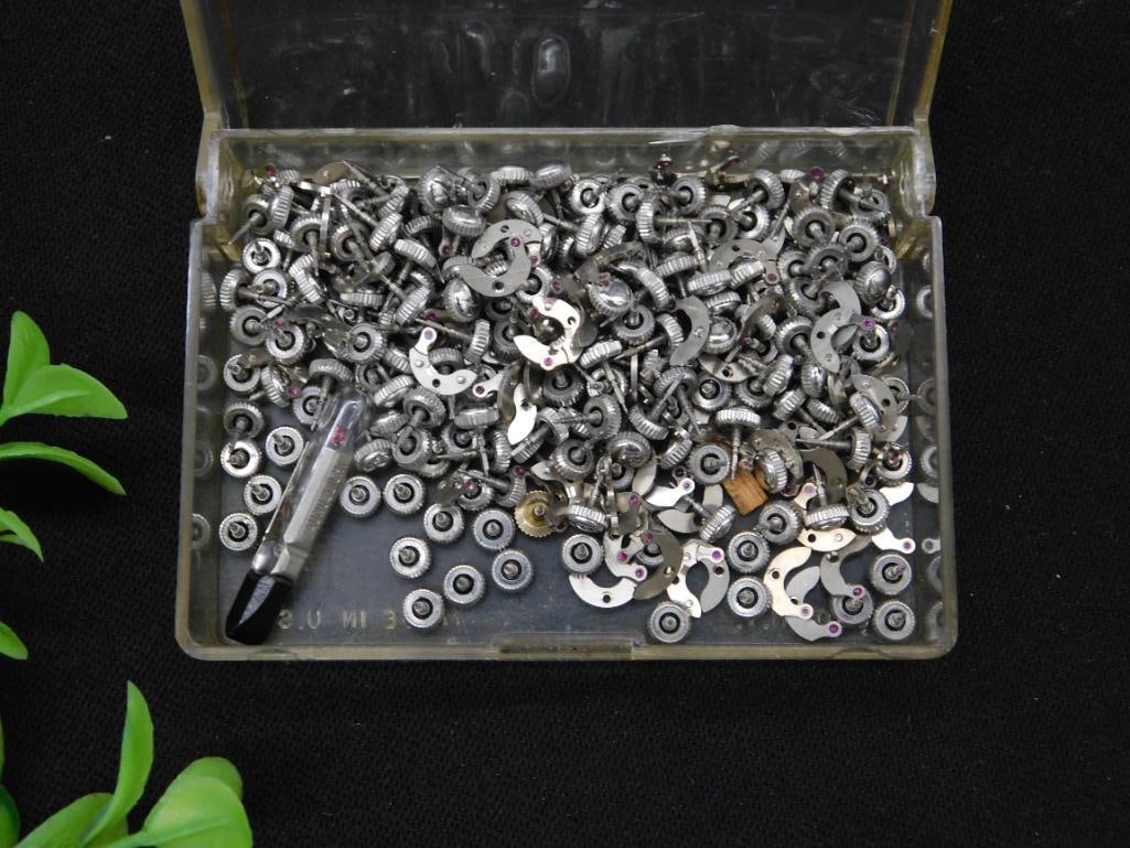 Vintage Watch Parts in Box WATCHMAKER WATCHMAKING TOOLS (1 of 3)