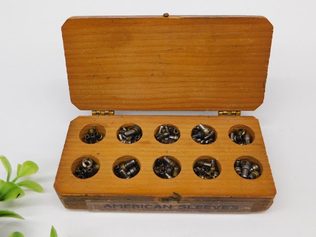 Vintage American Sleeves in Wooden Box WATCHMAKER WATCHMAKING TOOLS (1 of 3)