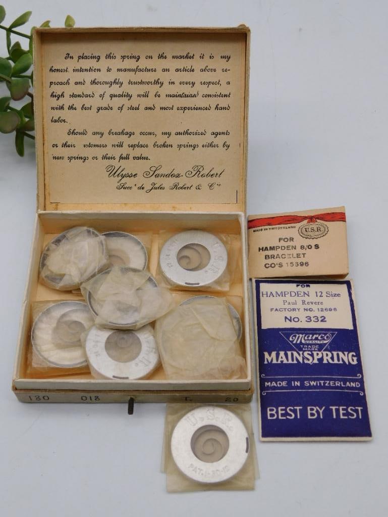 Hampden 12-Size Watch Mainsprings by Ulysse Sandoz-Robert WATCHMAKER WATCHMAKING TOOLS (1 of 5)