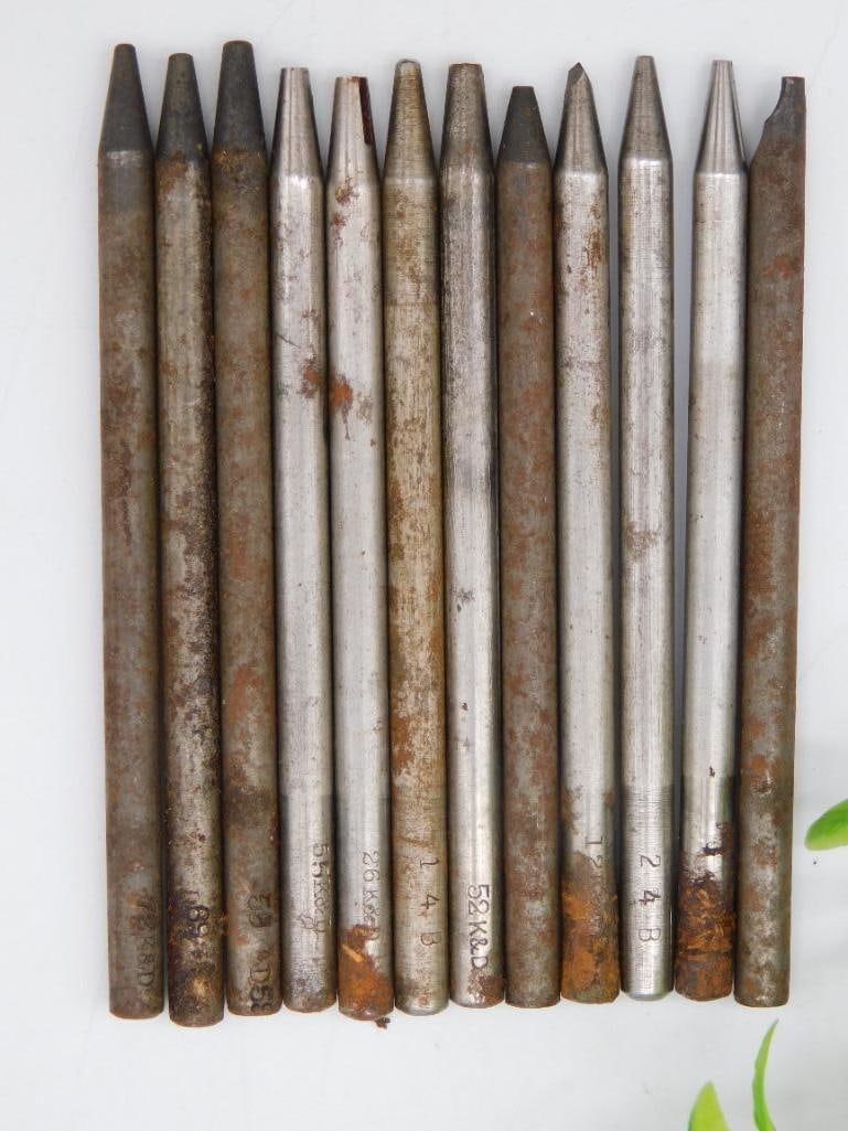 12 Steel Punch Tools of Varying Sizes WATCHMAKER WATCHMAKING TOOLS (1 of 3)