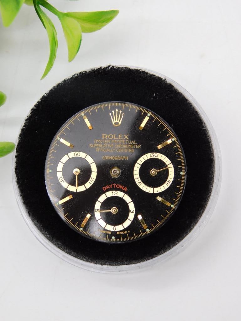 Rolex Chronograph Dial and Movement, Black with Gold Accents WATCHMAKER WATCHMAKING TOOLS (1 of 9)