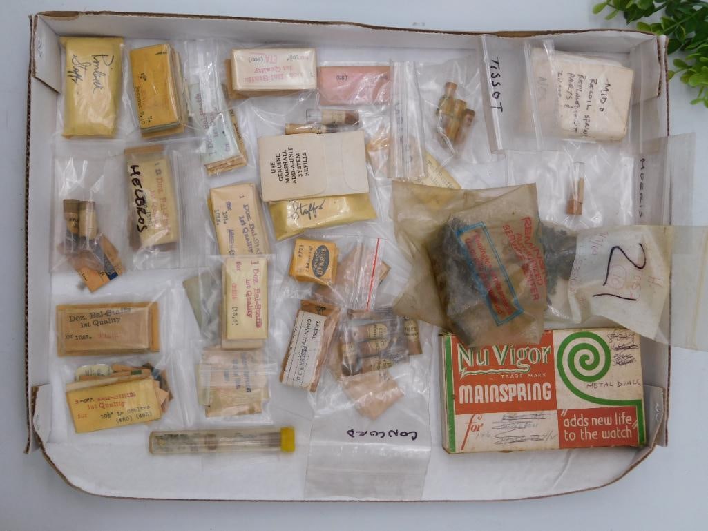 Watch Parts and Mainspring Lot WATCHMAKER WATCHMAKING TOOLS (1 of 6)