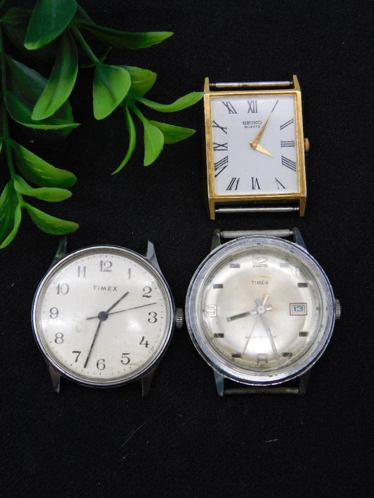 Three Vintage Watch Cases with Backs and Dials (1 of 4)