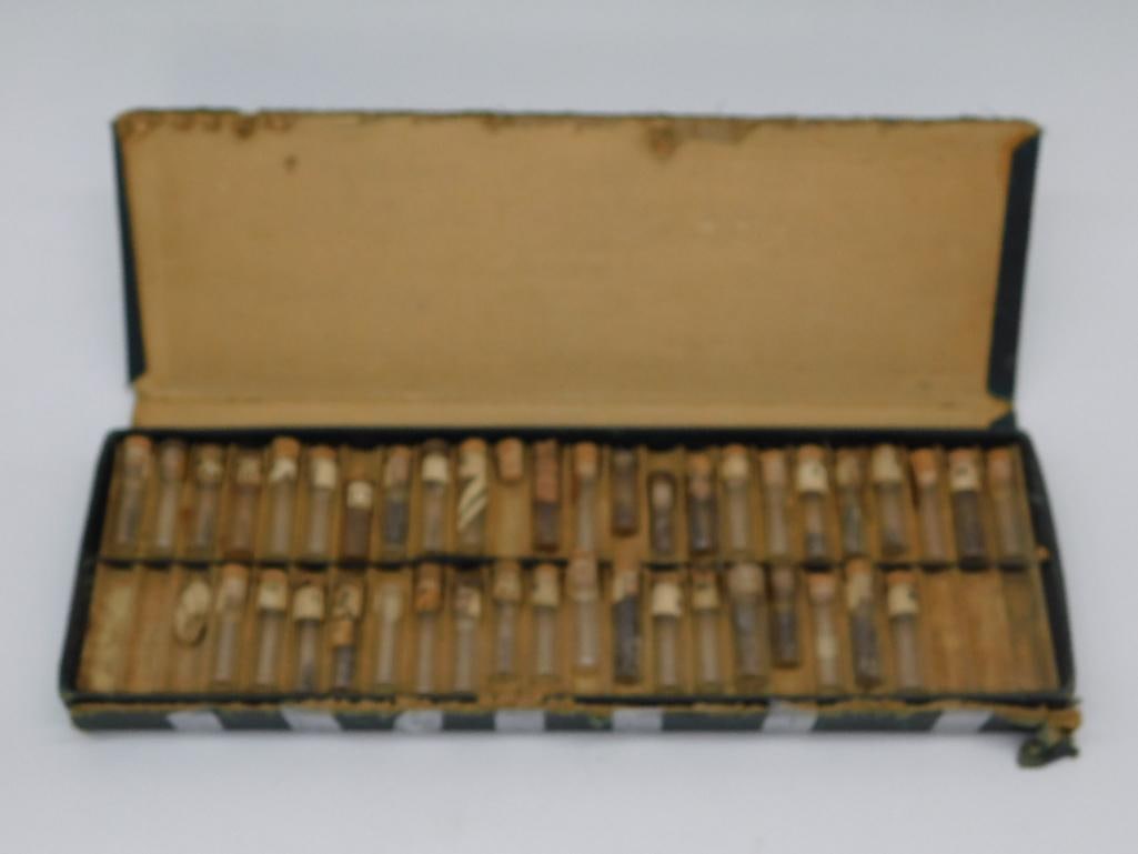 Vintage Elgin and Waltham Sleeves Box with Glass Vials WATCHMAKER WATCHMAKING TOOL (1 of 5)