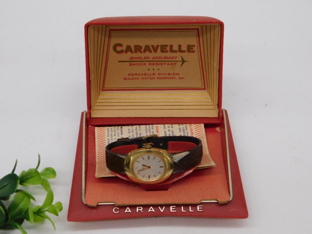 Vintage Caravelle Ladies Watch with Case WATCHMAKER WATCHMAKING TOOL (1 of 3)