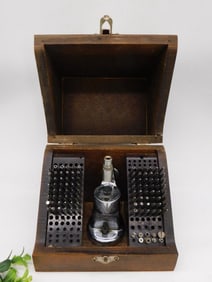Vintage C&E Marshall Co. Staking Set Watchmaker?s Lathe Set in Case WATCHMAKER WATCHMAKING TOOL