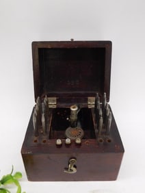 Antique Staking Set Metal Punch Set in Wooden Box with Brass Latch WATCHMAKER WATCHMAKING TOOL