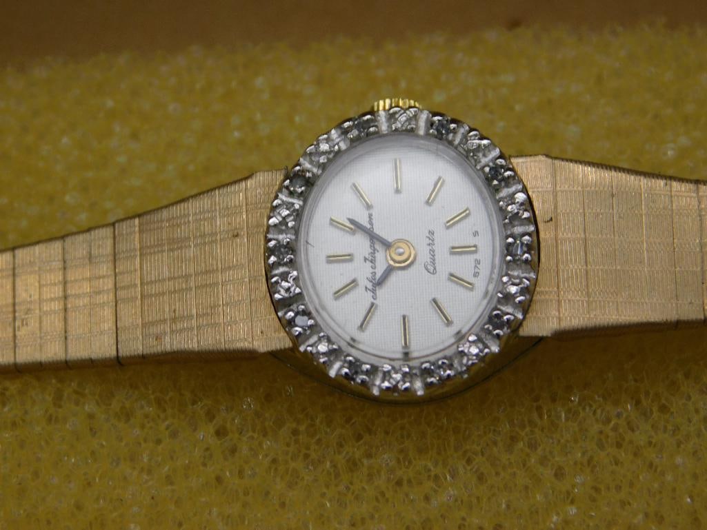 Jules Jurgensen Quartz Watch with Diamonds and Box WATCHMAKER WATCHMAKING TOOL (1 of 4)