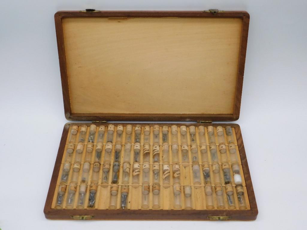 Vintage Newall Wooden Case with Assorted Small Parts WATCHMAKER WATCHMAKING TOOLS (1 of 3)