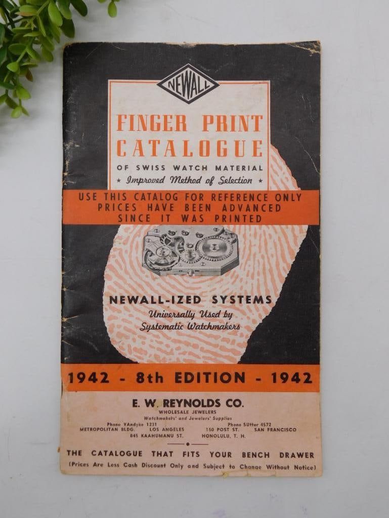 1942 Finger Print Catalogue, 8th Edition, E.W. Reynolds Co. Book WATCHMAKER WATCHMAKING TOOLS (1 of 4)