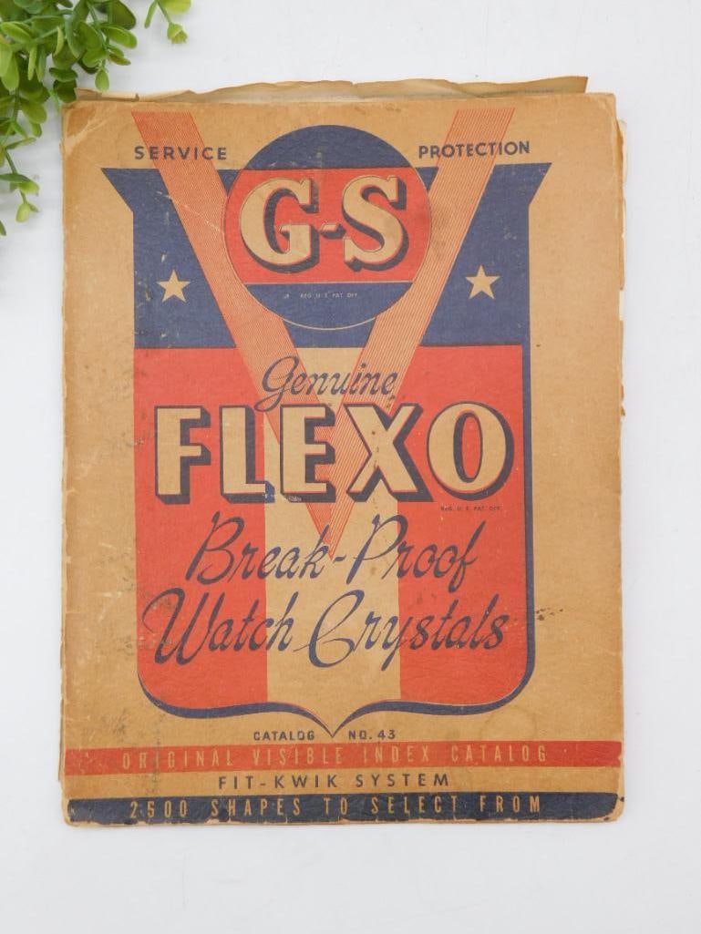 1943 G-S Flexo Break-Proof Watch Crystals Catalog Book WATCHMAKER WATCHMAKING TOOLS (1 of 6)