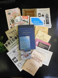 Vintage Watch Manuals and Ephemera Collection: - Includes a variety of vintage watch manuals, booklets, and ephemera. | - Brands and subjects include Timex, quartz movements, repair guides, and general watch maintenance. | - Collection features br