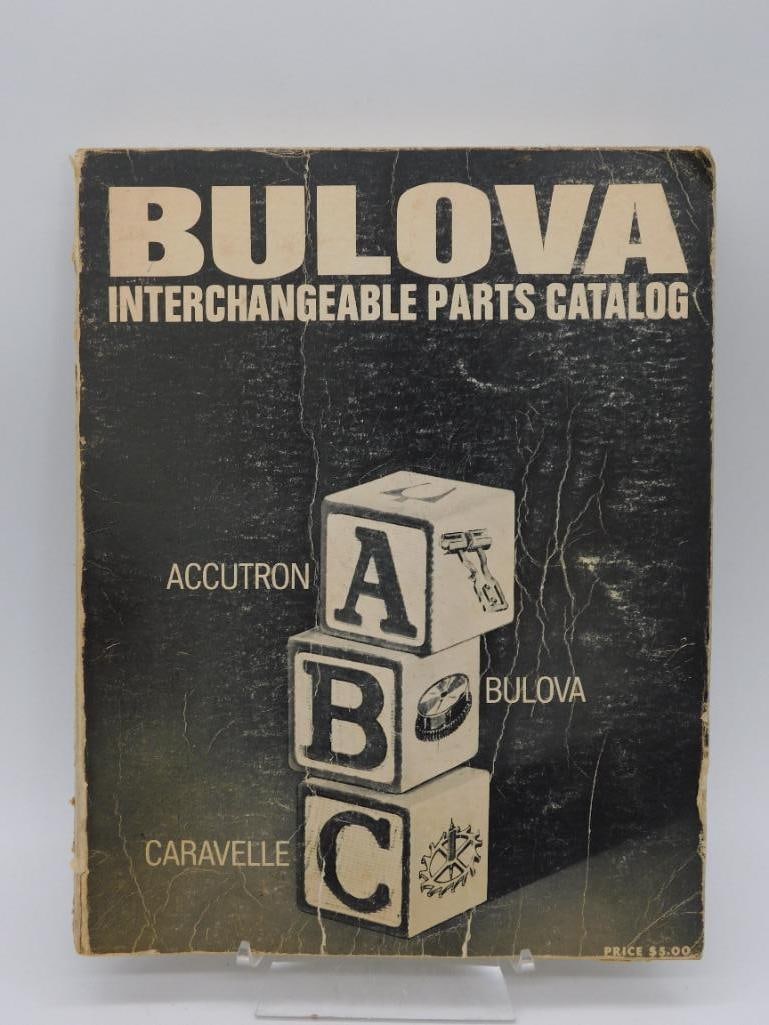 Bulova Interchangeable Parts Catalog ? Accutron, Bulova, Caravelle: - Original Bulova Interchangeable Parts Catalog, covering Accutron, Bulova, and Caravelle models. | - Includes diagrams, tables, and repair kit/service tool information. | - Shows comprehensive part d