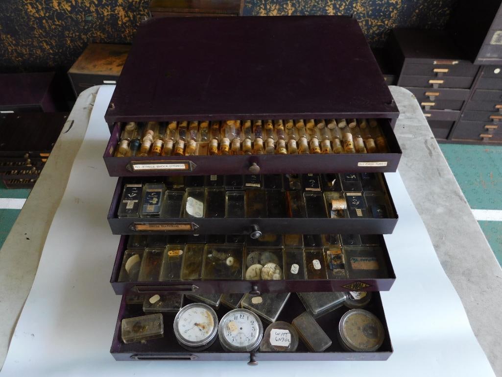 Antique Watchmaker Parts Cabinet with Components WATCHMAKING WATCHMAKER TOOLS (1 of 20)
