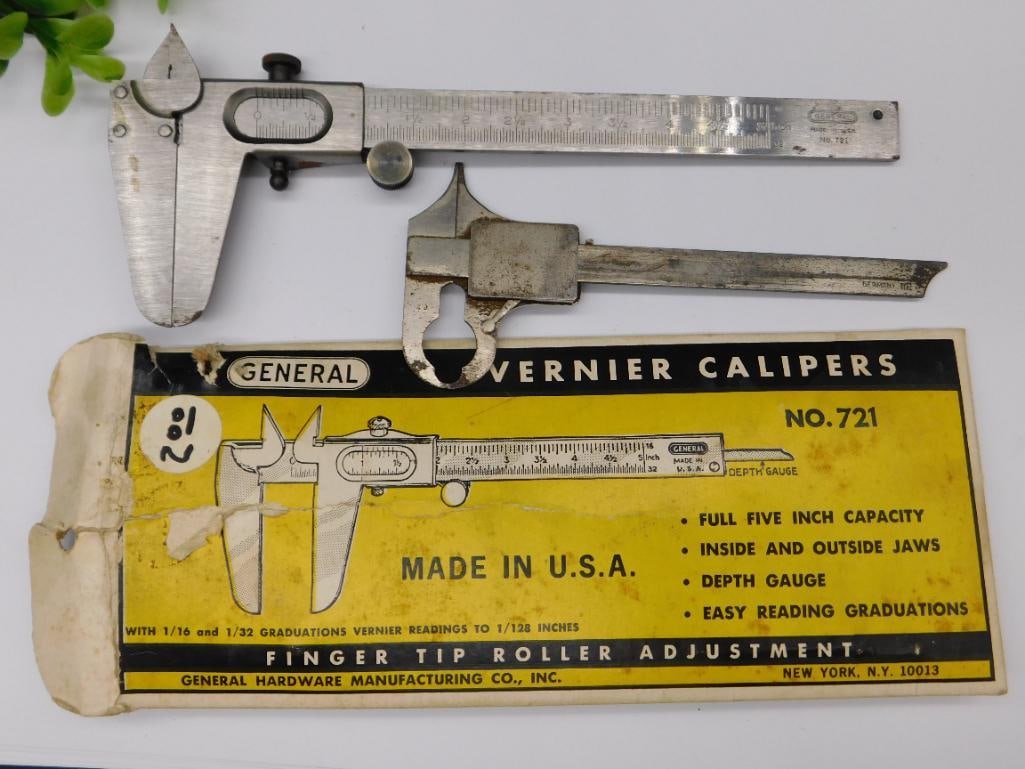 General Hardware No. 721 Vernier Calipers, Made in USA WATCHMAKER WATCHMAKING TOOLS (1 of 3)