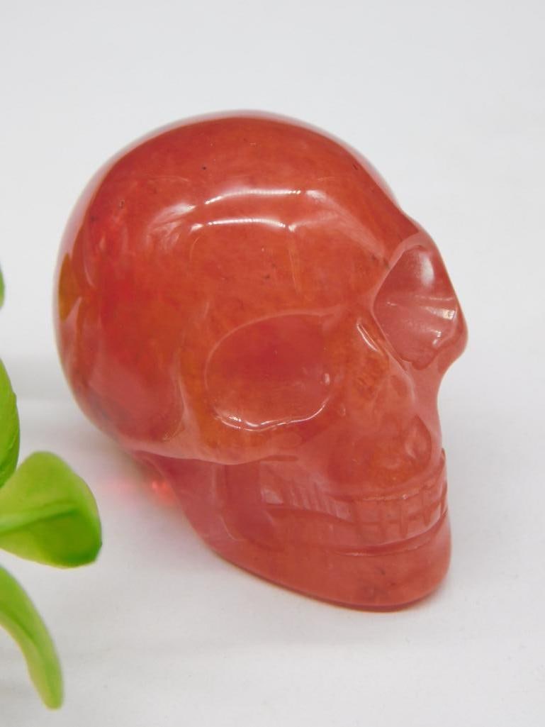 Carved Red Gemstone Skull Weighing 39 Grams ROCK STONE LAPIDARY SPECIMEN (1 of 2)