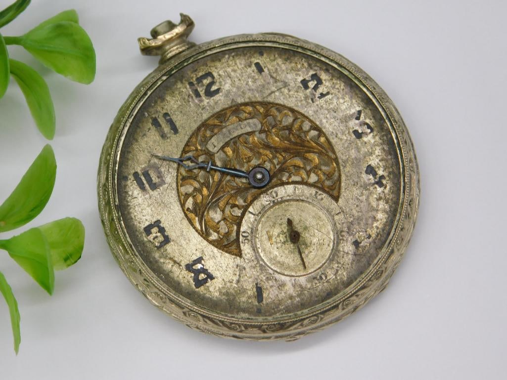 Antique Pocket Watch with Ornate Design and Subdial WATCHMAKER WATCHMAKING TOOLS (1 of 5)