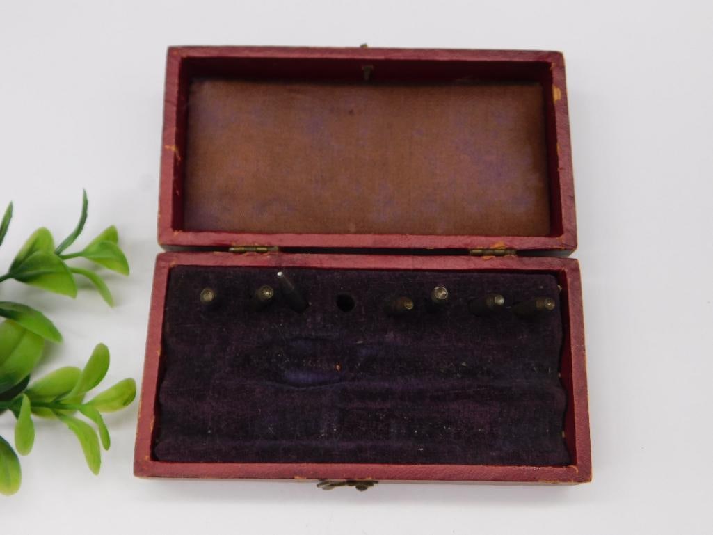 Vintage Red Box with Metal Tools Storage WATCHMAKER WATCHMAKING TOOLS (1 of 4)