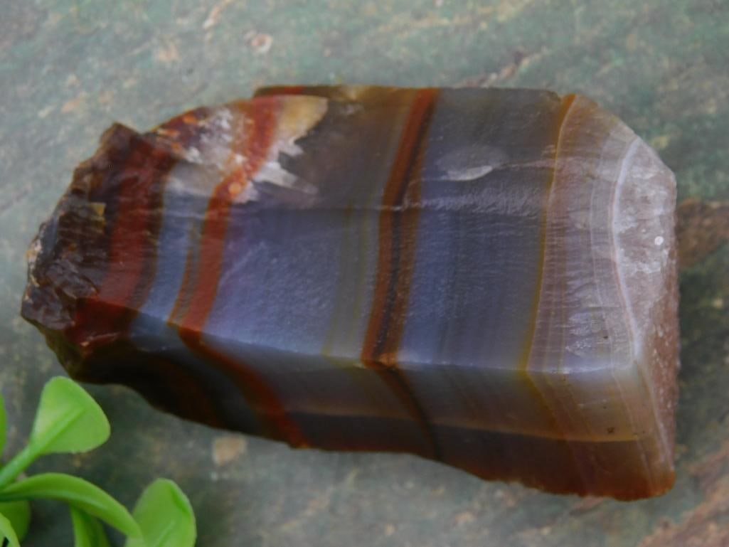 Polished Banded AGATE Sample with Multicolor Layers ROCK STONE LAPIDARY SPECIMEN (1 of 3)