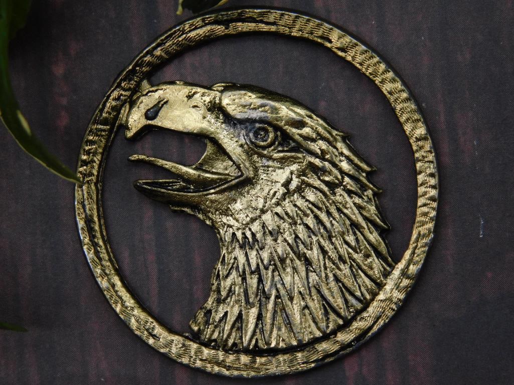 Gold-Colored Eagle Head CUT COIN (1 of 2)