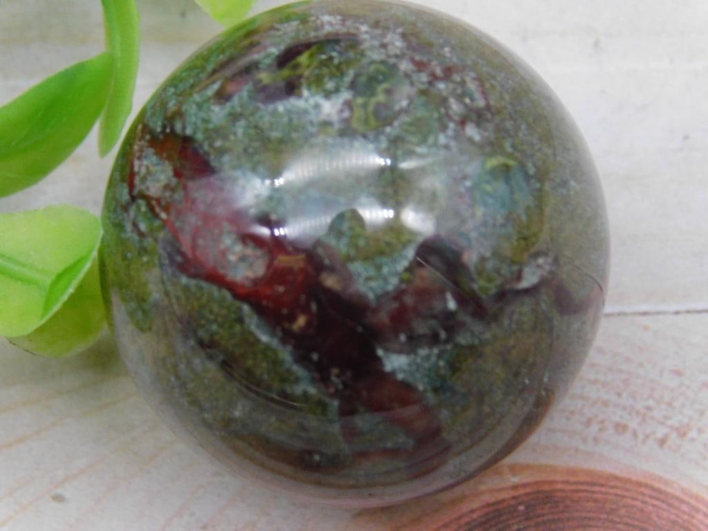DRAGON BLOODSTONE SPHERE ROCK STONE LAPIDARY SPECIMEN (1 of 4)