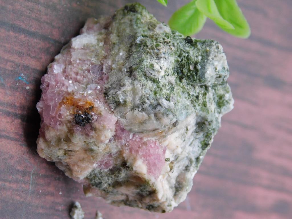 Green Tourmaline in Matrix Specimen from Mozambique ROCK STONE LAPIDARY SPECIMEN (1 of 3)