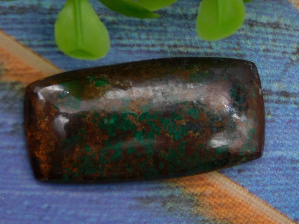 Sanora Chrysocolla Cabochon with Green and Brown Hues ROCK STONE LAPIDARY SPECIMEN (1 of 2)