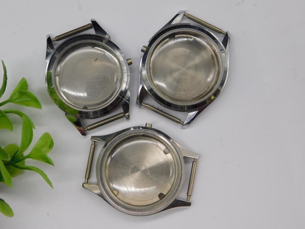 3 Stainless Steel Watch Cases WATCHMAKER WATCHMAKING TOOLS (1 of 4)