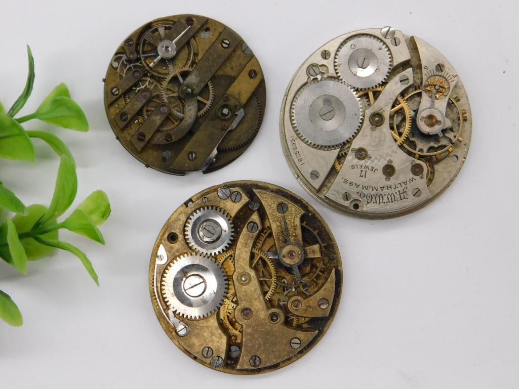 3 Vintage Pocket Watch Movements WATCHMAKER WATCHMAKING TOOLS (1 of 4)
