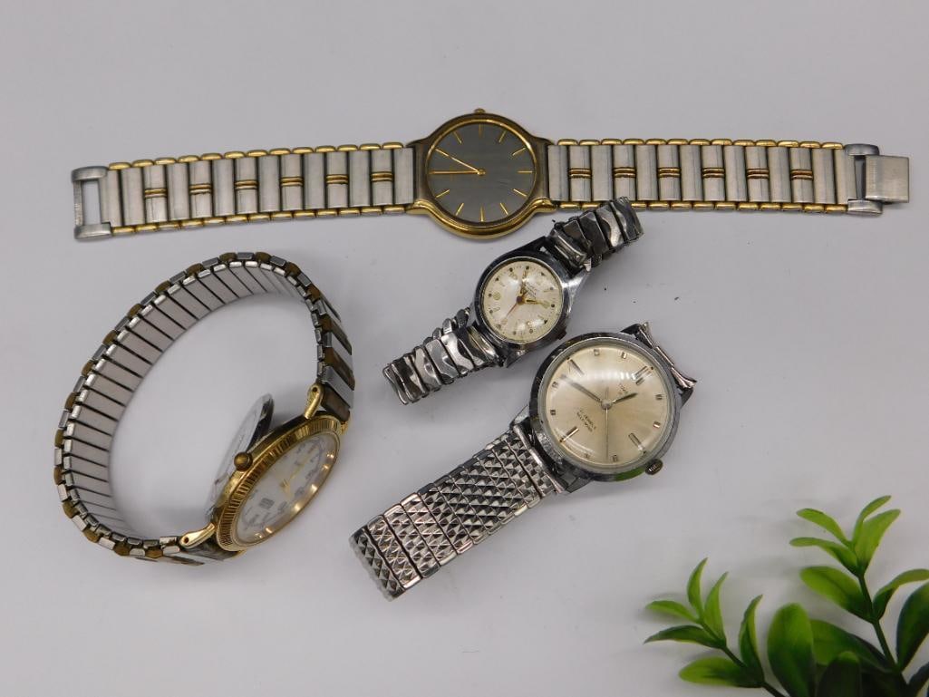 Four Vintage Wristwatches with Mixed Metal Bands WATCHMAKER WATCHMAKING TOOLS (1 of 4)