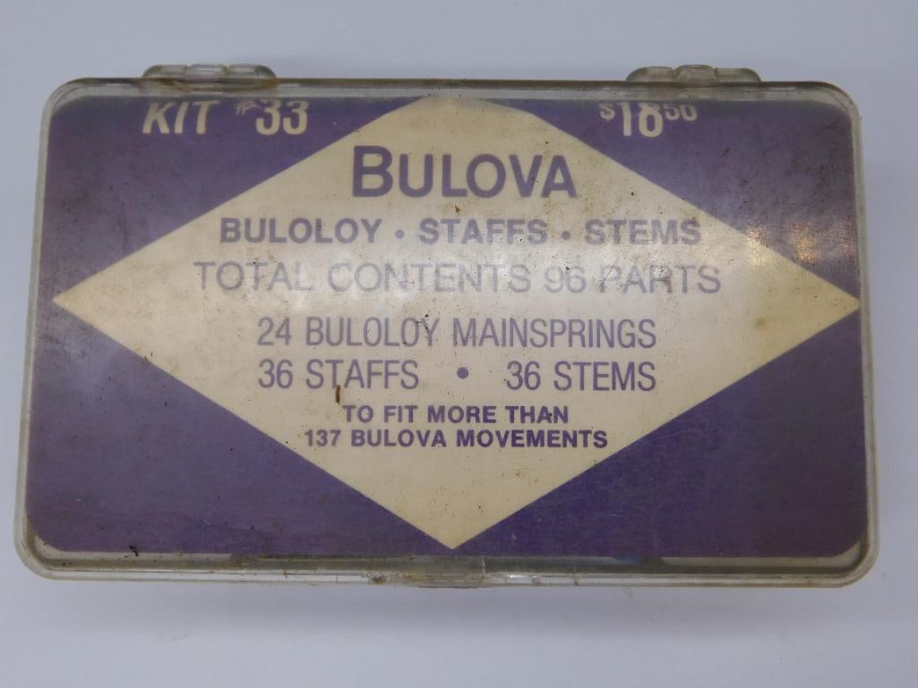 Vintage Bulova Watchmaker?s Parts Kit with 96 Pieces WATCHMAKER WATCHMAKING TOOLS (1 of 4)