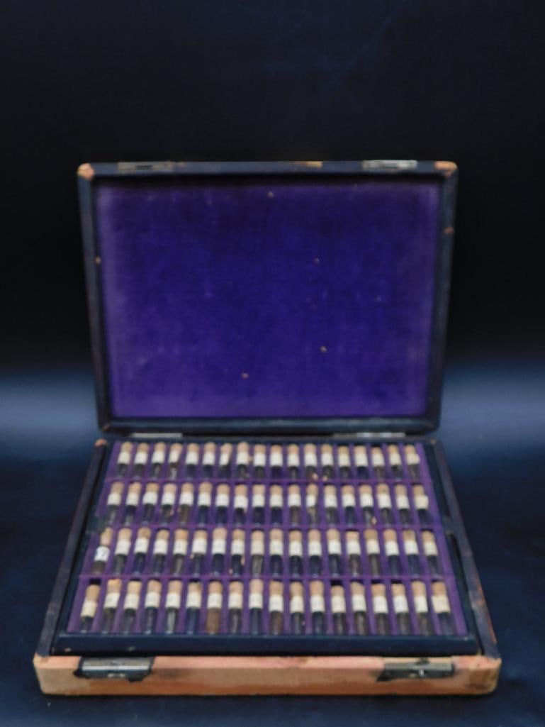 Vintage Collection of Numbered Glass Vials in Case WATCHMAKER WATCHMAKING TOOLS (1 of 4)
