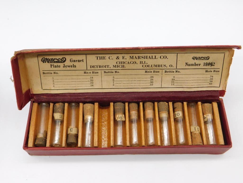 Vintage C. & E. Marshall Co. Garnet Plate Jewels Set WATCHMAKER WATCHMAKING TOOLS (1 of 3)