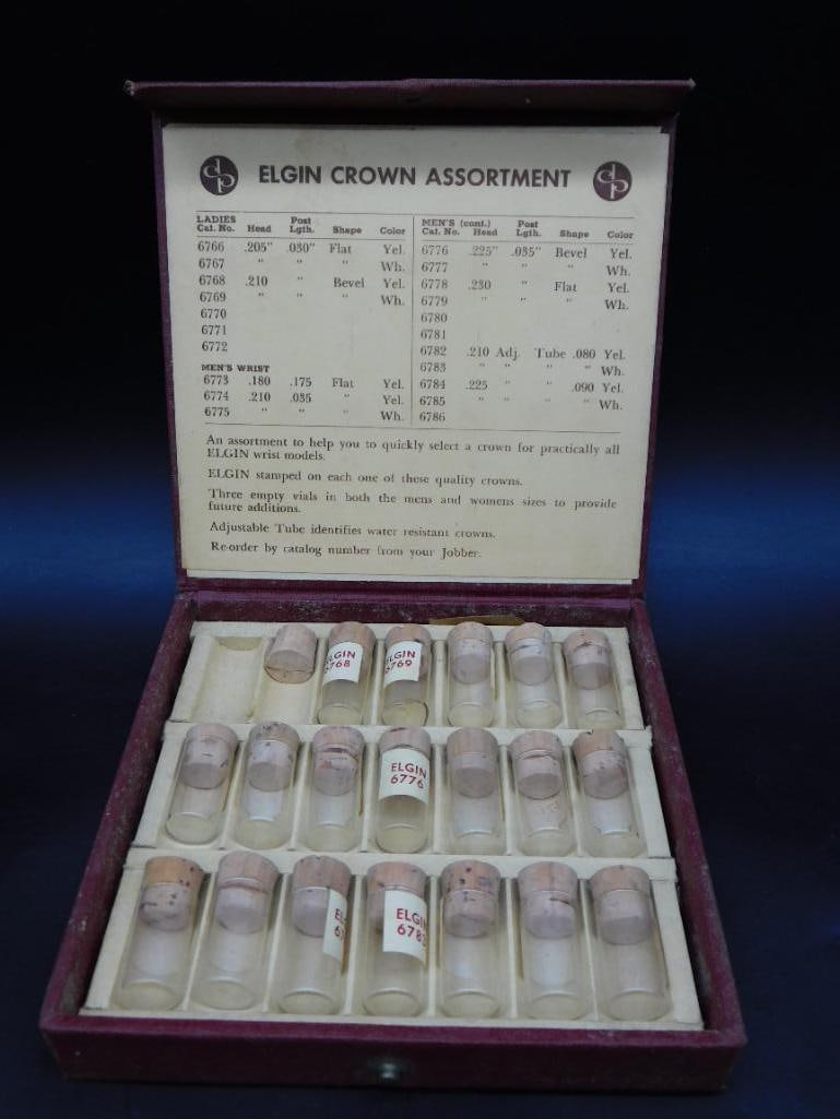 Elgin Crown Assortment Box with Vials and Chart (1 of 5)
