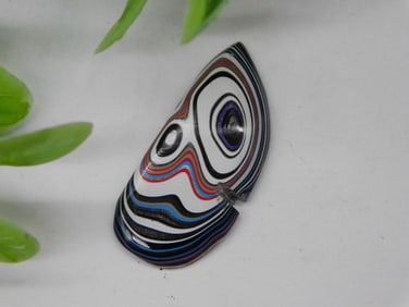 Colorful Fordite Motor City Agate Slice with Abstract Pattern