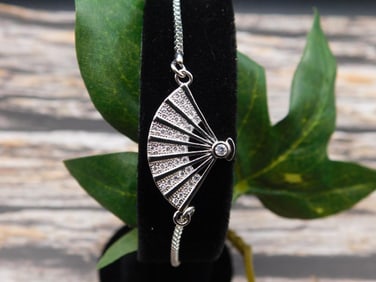 GENUINE STONE FAN ADJUSTABLE BRACELET ROCK STONE LAPIDARY SPECIMEN