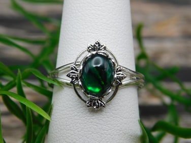 ABALONE ADJUSTABLE RING ROCK STONE LAPIDARY SPECIMEN